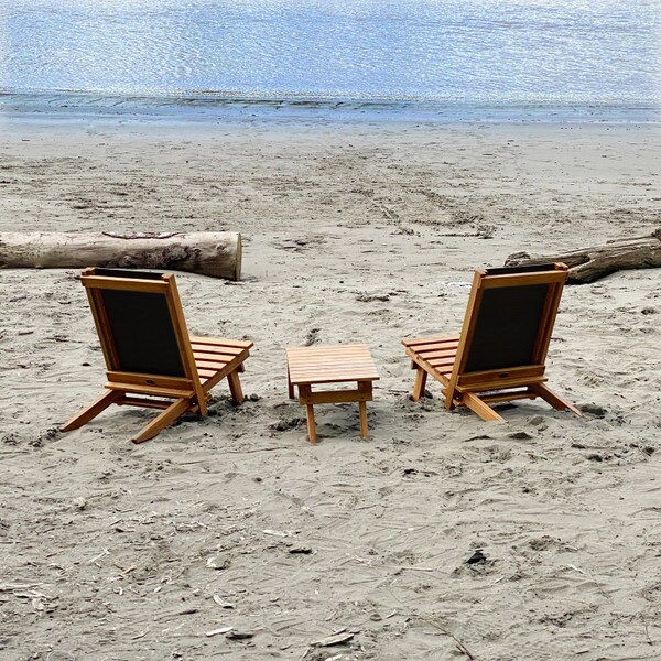 Acacia wood lounger set